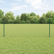 vidaXL Gärdesstolpar 5 st U-Kanal Grön 80 cm Stål