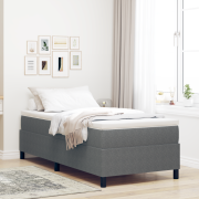 vidaXL Boxfjärgsäng med madrass i ljusgrått, 90 x 200 cm, kordflordtyg