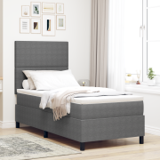 vidaXL Boxspring säng med madrass ljusgrå 100x200 cm Corduroy tyg