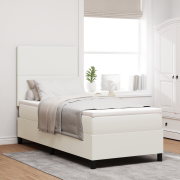 vidaXL boxspring säng med madrass & LED kräm 100x200 cm corduroy tyg