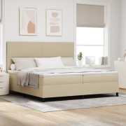 vidaXL Boxspring Säng med Madrass och LED Ljus Grön Grå 200x200 cm Kor...