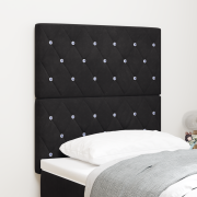 vidaXL Sänggavel Kristallknapp Tuftad Svart 80 cm Velour