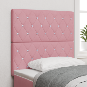vidaXL Sänggavel Kristallknapp Tuftad Rosa 100 cm Sammet