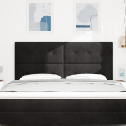 vidaXL Sänggavel Knapp-puffad Svart 180 cm Sammet