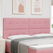 vidaXL Sänggavel Knappad Rosa 200 cm Sammet