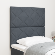 vidaXL Mörkgrå sammet sänggavel med diamantblock - 80 cm