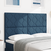 vidaXL Sänggavel Diamantblockdesign Blå 140 cm Tyg