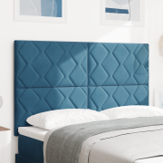 vidaXL Sänggavel Diamantblock Design Mörkblå 140 cm Sammet