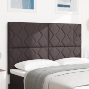 vidaXL Sänggavel Diamantblockdesign Mörk Brun 160 cm Tyg