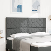 vidaXL Sänggavel Diamantblockdesign Mörkgrå 180 cm Tyg
