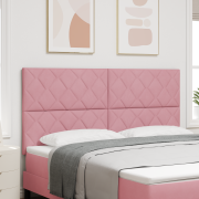 vidaXL Rosa sammet sänggavel med diamantblockdesign, 180 cm