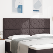 vidaXL Sänggavel med diamantblocksmönster Mörkbrun 200 cm Tekstill