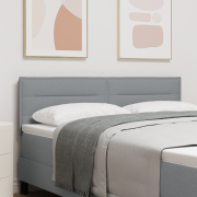 vidaXL LED Huvudgavel Linjes Design Ljusgrå 72 cm Textil