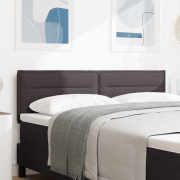vidaXL LED Sänggavel Linjer Design Mörkbrun 160 cm Tyg