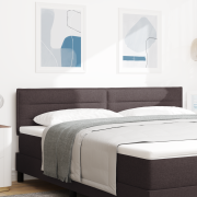 vidaXL LED Huvudgavel Linjer Design Mörkbrun 90 cm Tyg