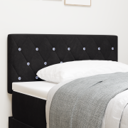 vidaXL LED-sänggavel med kristallknappar svart 90 cm vadderad