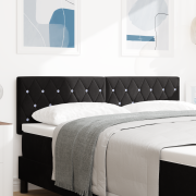 vidaXL LED Sänggavel Kristallknapp Stoppad Svart 80 cm Sammet