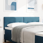 vidaXL LED Huvudgavel Med Knappar Mörkblå 72 cm Sammet