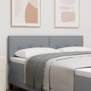vidaXL LED Sänggavel med knappar ljusgrå 80 cm tyg