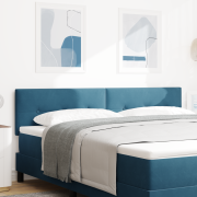 vidaXL LED Huvudgavel Med Knapptufting Mörkblå 90 cm Sammet