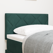 vidaXL LED-huvudgavel Diamantblock Design Mörkgrön 80 cm Sammet