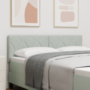 vidaXL LED-sänggavel Diamantblock Design Ljusgrå 144 cm Sammet