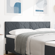 vidaXL LED Huvudgavel Diamantblock Design Mörkgrå 160 cm Sammet