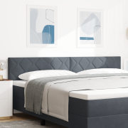 vidaXL LED-sänggavel diamantblockdesign mörkgrå 200 cm sammet