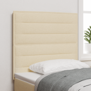 vidaXL LED Huvudgavel Linjer Design Grädde 80 cm Tyg