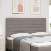 vidaXL LED Huvudgavel Linjer Design Taupe 90 cm Tyg