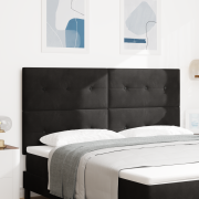 vidaXL LED Huvudgavel Svart 90 cm Sammet