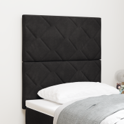 vidaXL LED-sänggavel Diamantblockdesign Svart 80 cm Sammet