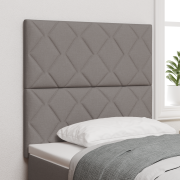 vidaXL LED-huvudgavel Diamantblock Design Taupe 100 cm Tyg