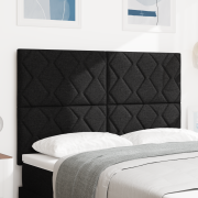 vidaXL LED Sänggavel Diamantblock Design Svart 160 cm Tyg