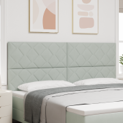 vidaXL LED Sänggavel Diamantblockdesign Ljusgrå 200 cm Sammet