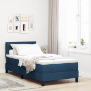 vidaXL Sängbotten med madrass Blå 90x190 cm Tyg