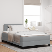 vidaXL Boxspring Säng med Madrass Ljusgrå 120x190 cm Tyg