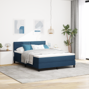 vidaXL Boxmadrass med madrass Blå 160x200 cm Tyg