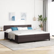 vidaXL Boxspring Säng med Kontinentalsäng Mörkbrun 200x200 cm Tyg