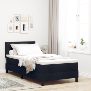 vidaXL Bäddmadrass med Madrass Svart 90x200 cm Tyg