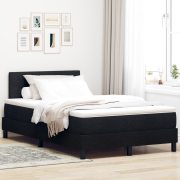 vidaXL Bäddfjädring Säng med Madrass Svart 120x190 cm Tyg