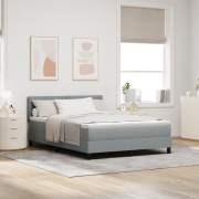 vidaXL Box Spring Säng med Madrass Ljusgrå 140x200 cm Tyg