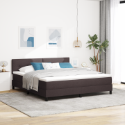 vidaXL Boxspring Säng med madrass Mörkbrun 180x200 cm Tyg