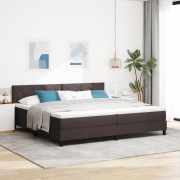 vidaXL Boxspring Säng med Madrass Mörkbrun 200x200 cm Tyg