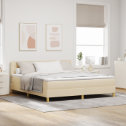 vidaXL Boxspring Säng med Madrass Grädde 180x200 cm Tyg