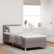 vidaXL Box Spring Säng med Madrass Taupe 90x200 cm Tyg