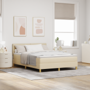 vidaXL Box Spring Säng med Madrass Grädde 140x200 cm Tyg