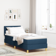 vidaXL Sängbotten med madrass Blå 80x200 cm Tyg