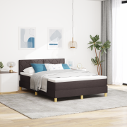 vidaXL Bäddmadrass med Säng Mörkbrun 140x200 cm Tyg