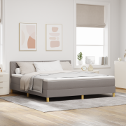 vidaXL Box Spring Säng med Madrass Taupe 180x200 cm Tyg